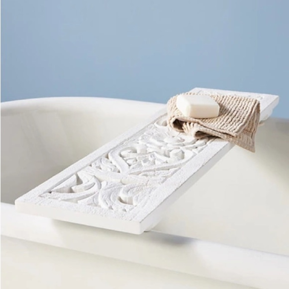 Anthropologie Handcarved Lombok Bath Caddy